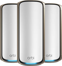 NETGEAR Orbi Quad-band WiFi 7 Mesh System (RBE973S), WiFi 7 Router Plus 2 Satellite Extenders ,