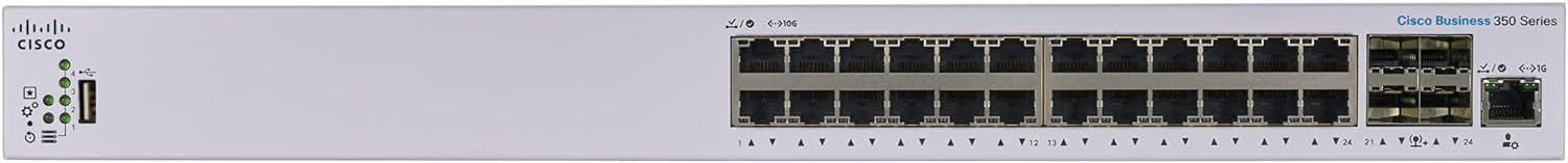 Cisco Business CBS350-24XT Managed Switch | 24 Port 10GE | 4x10G SFP+ Shared | Limited Lifetime Hardware Warranty (CBS350-24XT-UK)