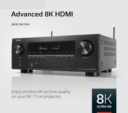 Denon AVR-S970H 8K AV Receiver, 7.2ch Home Cinema Amplifier, Dolby Atmos, DTS:X, Dolby Surround Sound, and DTS Neural:X, Alexa Compatible, Bluetooth, AirPlay 2 and HEOS Built-in Multiroom Audio