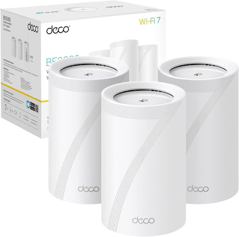 TP-Link Deco BE65 BE9300 Tri-Band Whole Home Mesh WiFi 7 System, Speeds up to 9214 Mbps, AI-Driven, Connect Over 200 Devices, Ideal for Gaming&4K, Easy Setup, Mesh System 2.5G Connectivity, Pack of 3