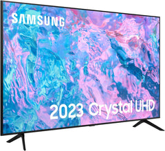 Samsung 55 Inch CU7100 UHD HDR Smart TV (2023) - 4K Crystal Processor, Adaptive Sound Audio, PurColour, Built In Gaming Hub, Streaming & Video Call Apps And Image Contrast Enhancer