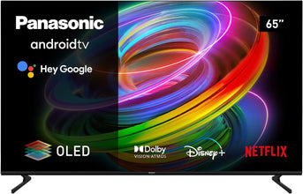 Panasonic TX-65MZ700B, 65 Inch 4K Ultra HD OLED Smart 2023 TV, High Dynamic Range (HDR), Dolby Atmos and Dolby Vision, Android TV, Google Assistant, Chromecast, 2 Feet Pedestal, Remote Control, Black