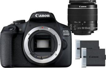 Canon EOS 2000D + EF-S 18-55mm F3.5-5.6 IS II Lens + Spare Battery - Easy-to-use DSLR Camera with a Versatile Lens and a Spare Battery, Ideal for Portraits and Landscape - Amazon Exclusive