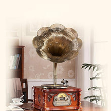 Record Player Gramophone Loudspeaker RetroRecord Electro Phonograph European-style Living Room Home Furnishings for Daily use, 45 RPM, Corded Electric