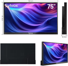 SYLVOX 75” Outdoor TV, 4K UHD Smart Outdoor Television 2000 nits High Brightness, IP55 Waterproof TV with Chromecast, Voice Assistant, Android Outside TV for Full Sun (Pool Pro Series)