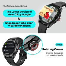 Ticwatch Pro 5 Android Smartwatch for Men Snapdragon W5+ Gen 1 Wear OS Smart Watch 80 Hrs Long Battery Life Health Fitness Tracking GPS 5ATM Water Resistance Compass NFC Android Only Compatible