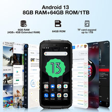 DOOGEE S41T Rugged Smartphone,6300mAh Battery Cell Phone, 8GB RAM+64GB ROM/1TB Extension, 5.5