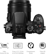 Panasonic Lumix FZ2000 | Bridge Expert Camera (1'' 20MP Sensor, Leica Zoom 20x F2.8-4.5, OLED Viewfinder, Adjustable Touch Screen, 4K Unlimited Video, Stabilisation) Black – French Version