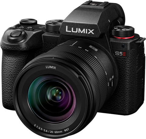 Panasonic LUMIX DC-S5 II Full Frame Mirrorless Camera with 20-60mm F3.5-5.6 Lens, 4K 60P and 6k 30P, Flip Screen, Wi-Fi, Active IS, Black