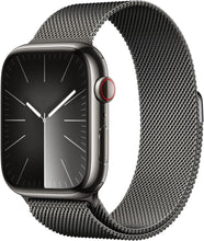 Apple Watch Series 9 [GPS + Cellular 45mm] Smartwatch with Graphite Stainless steel Case with Graphite Milanese Loop One Size. Fitness Tracker, Blood Oxygen & ECG Apps, Water Resistant