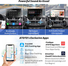 ATOTO P9 9inch QLED Digital Media Receivers Android Portable Car Stereo, 4G+32G, Wireless CarPlay & Android Auto, 4G LTE, 2 Bluetooth, GPS Tracking, HDMI Input, with 1080P Dash & Rear Cam, P909PR-S3