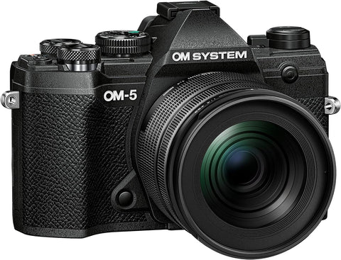 OM SYSTEM OM-5 Micro Four Thirds System Camera incl. lens M.Zuiko Digital ED 12-45mm PRO, 20 MP Live MOS Sensor, Improved 5-Axis Image Stabilisation, IP53, Handheld High Res Shot, Black/Black